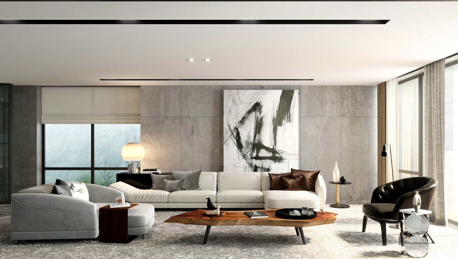 Modern residential living room interior